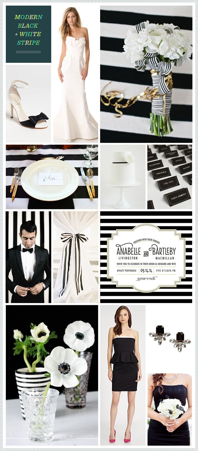 REVEL Wedding Inspiration: Modern Black + White Stripe