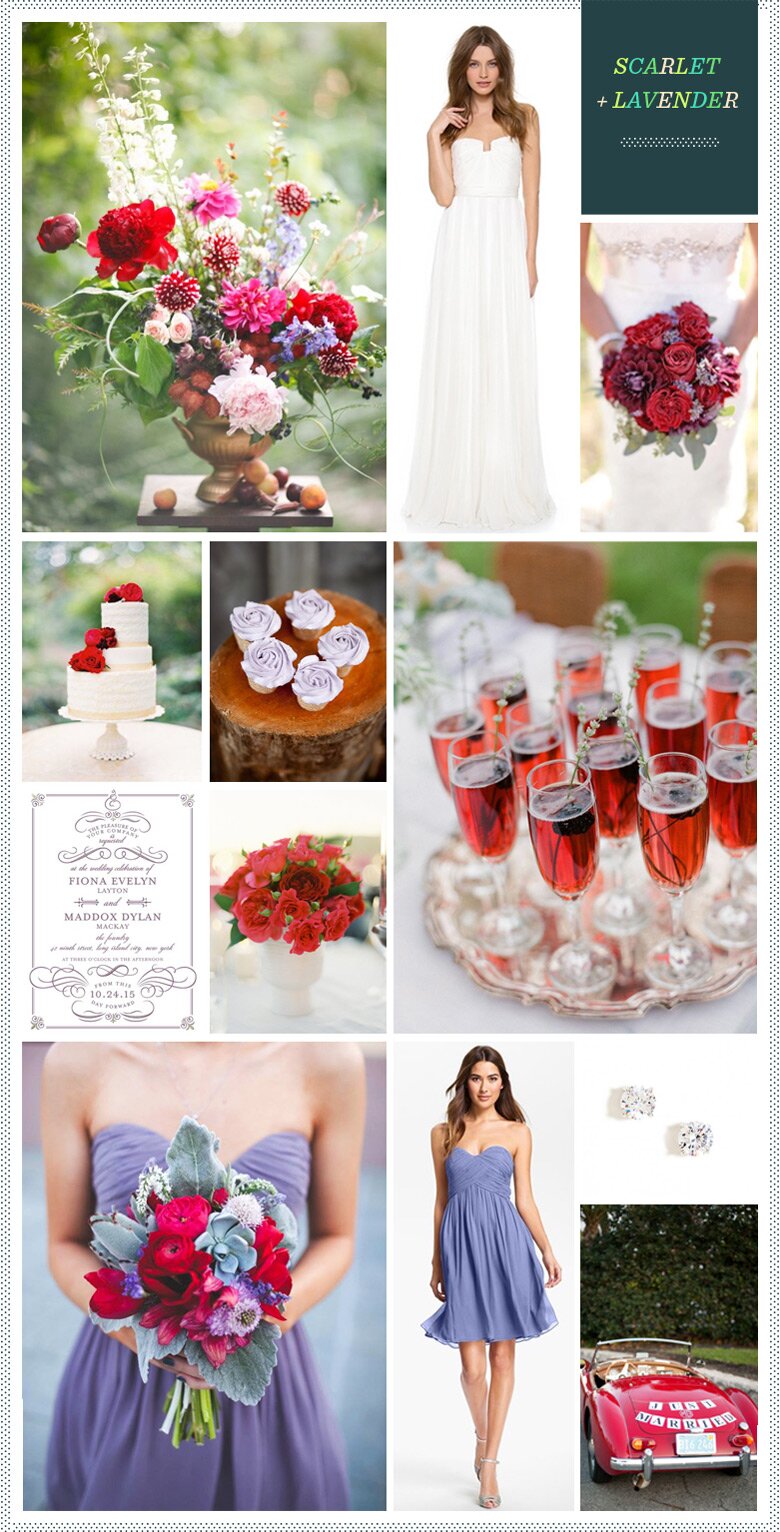 REVEL: Scarlet + Lavender Wedding Inspiration