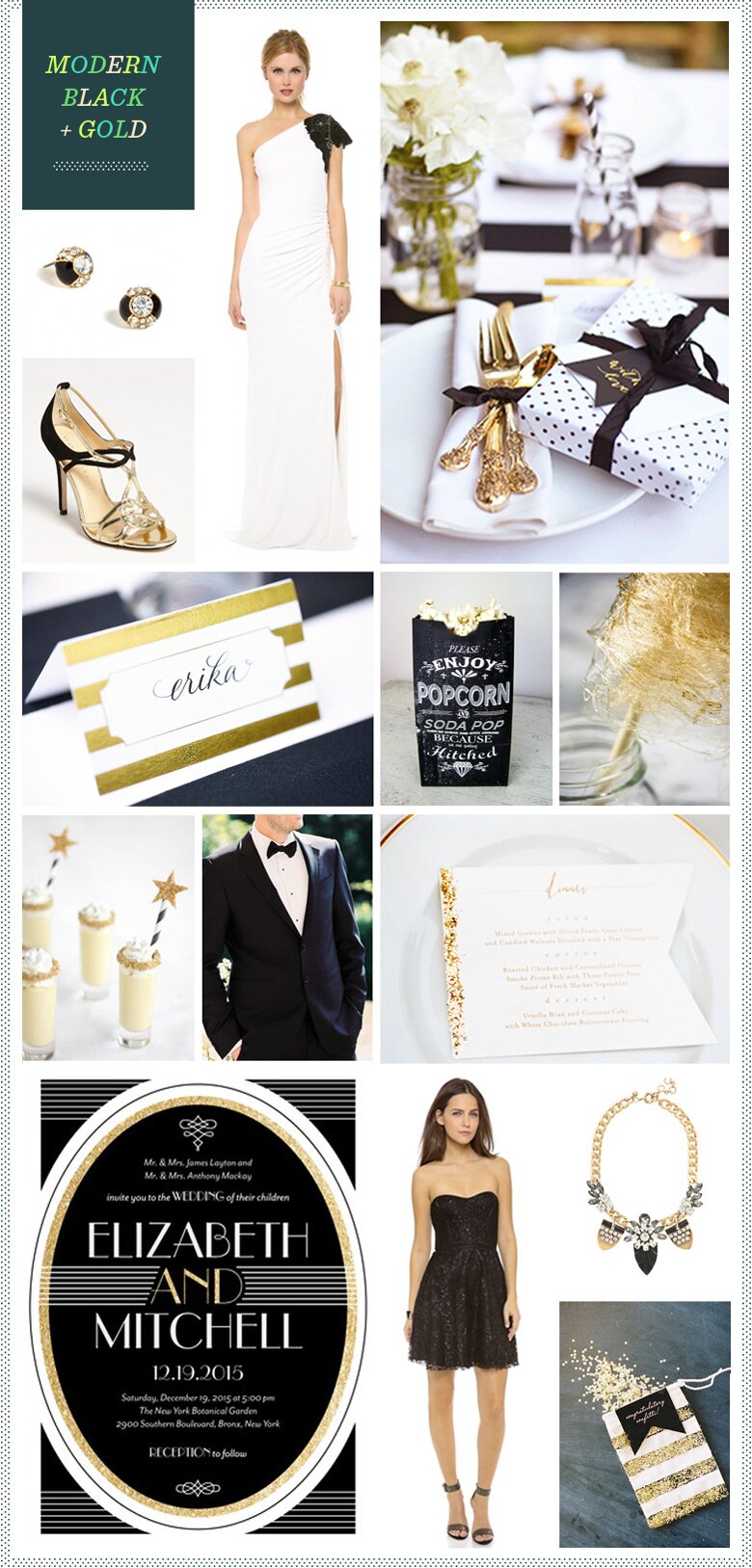 REVEL: Modern Black + Gold Wedding Inspiration