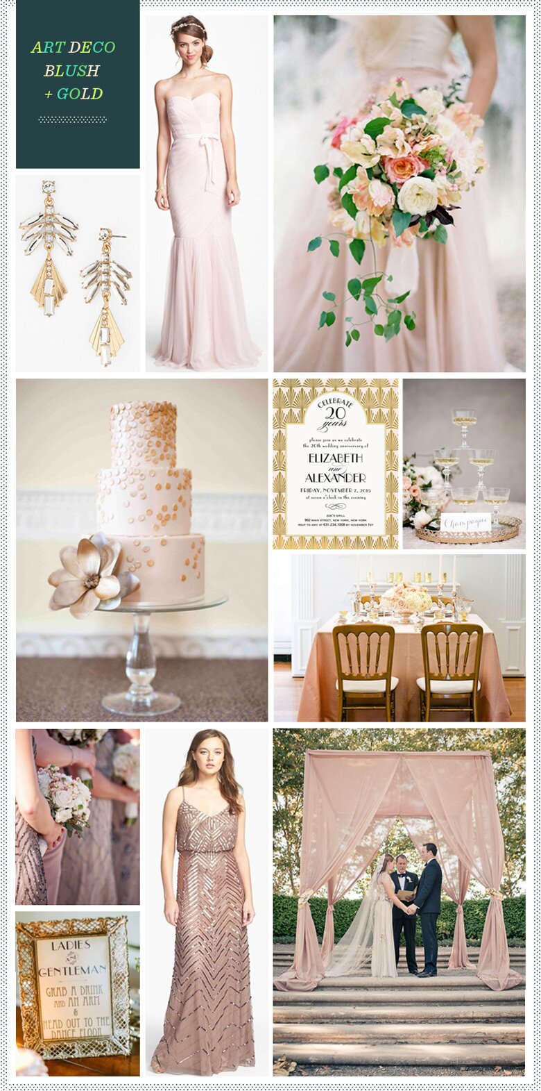 REVEL: Art Deco Blush + Gold Wedding Inspiration