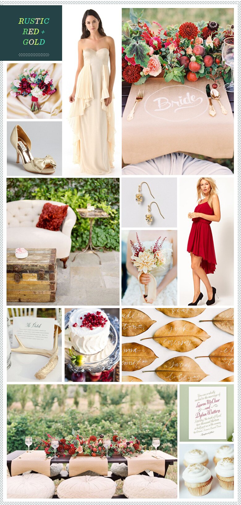 REVEL: Rustic Red + Gold Wedding Inspiration