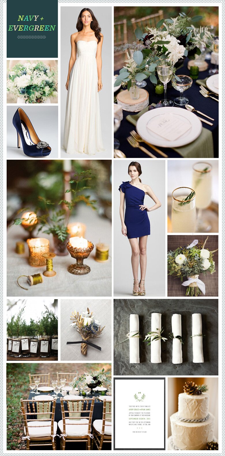 REVEL: Navy + Evergreen Wedding Inspiration