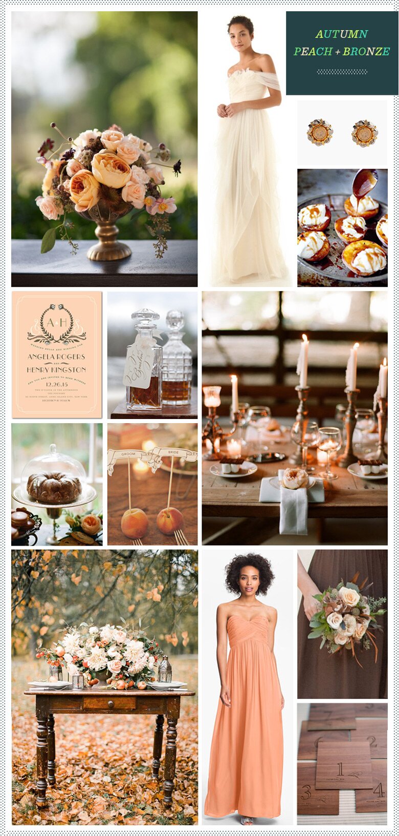 REVEL: Autumn Peach + Bronze Wedding Inspiration