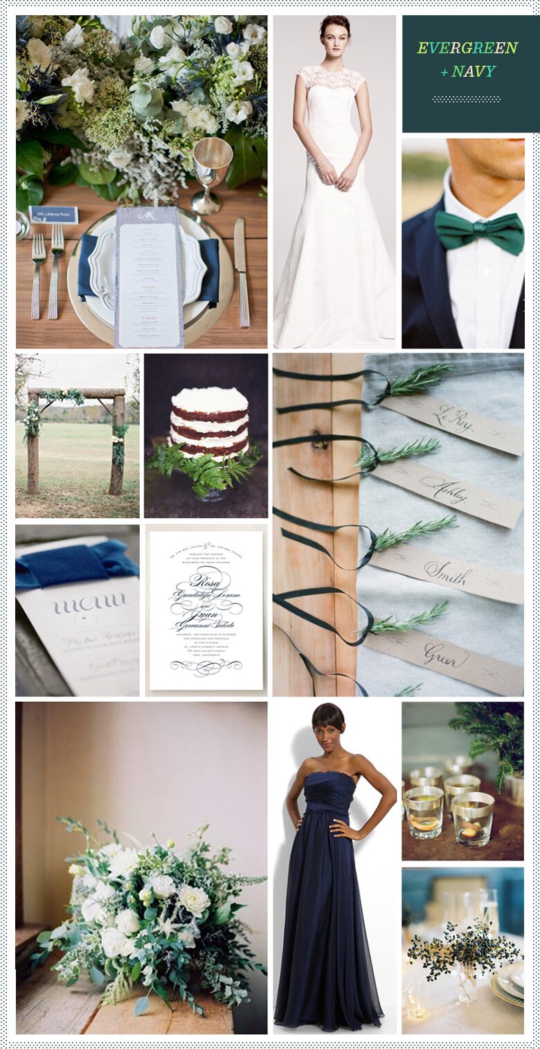 REVEL: Evergreen + Navy Wedding Inspiration REVEL: Evergreen + Navy Wedding Inspiration
