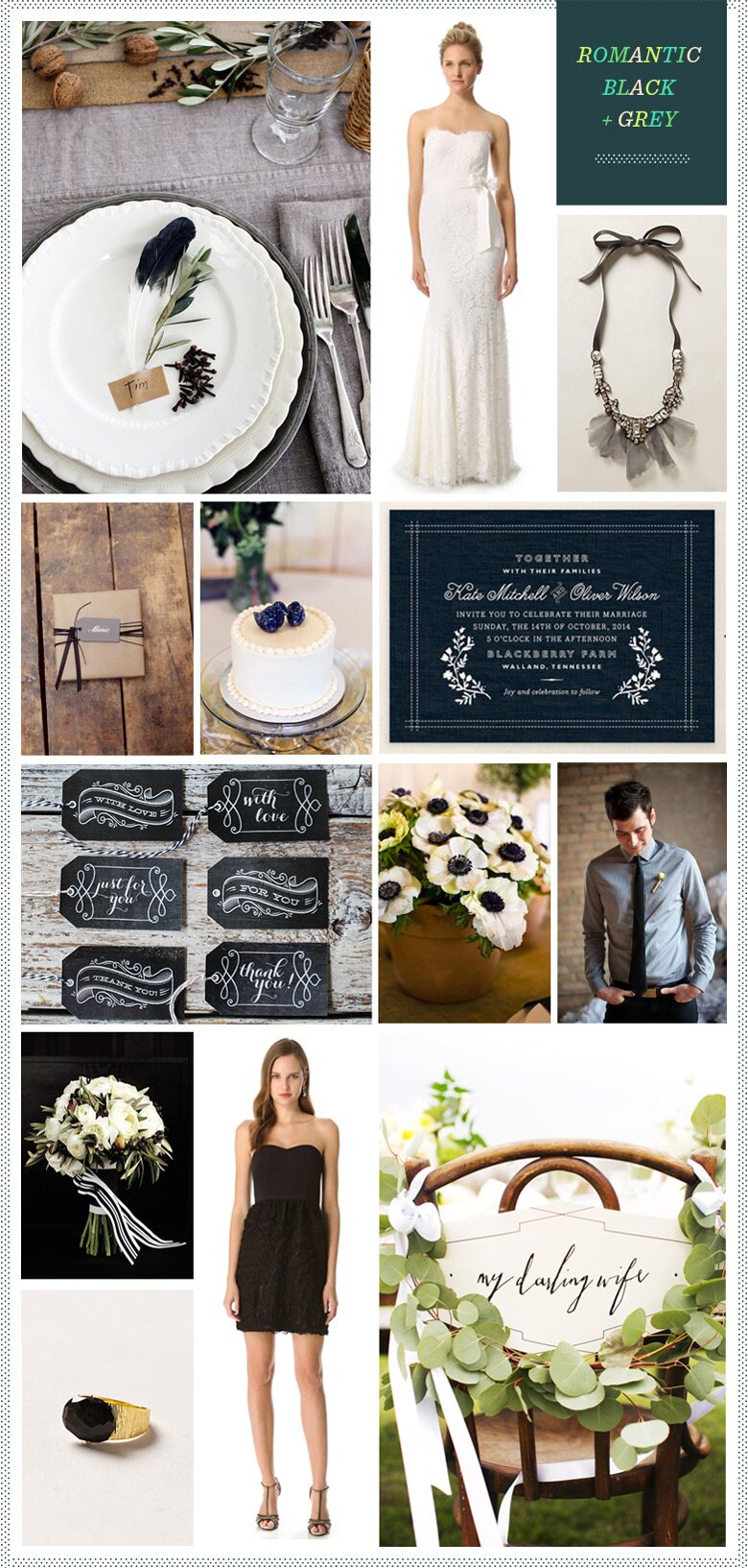 REVEL: Romantic Black + Grey Wedding Inspiration