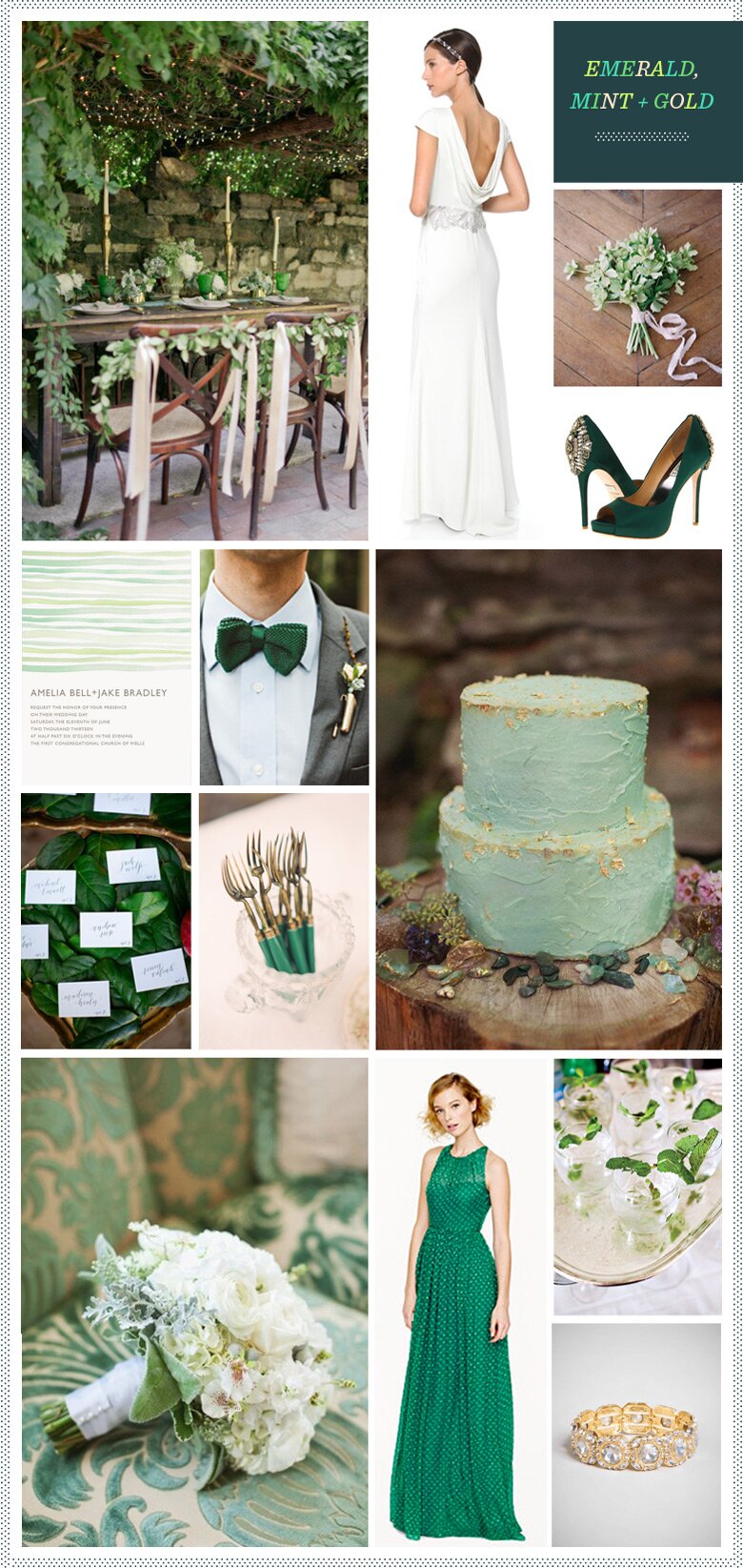 REVEL: Emerald, Mint + Gold Wedding Inspiration