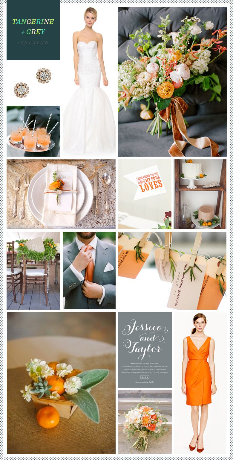 REVEL: Tangerine + Grey Wedding Inspiration